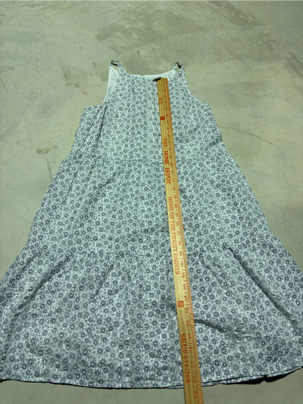 Loft white Floral Tiered cotton Sundress medium